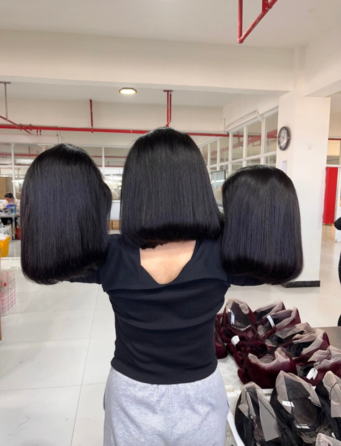 Double drawn 13x4 straight black 10inch