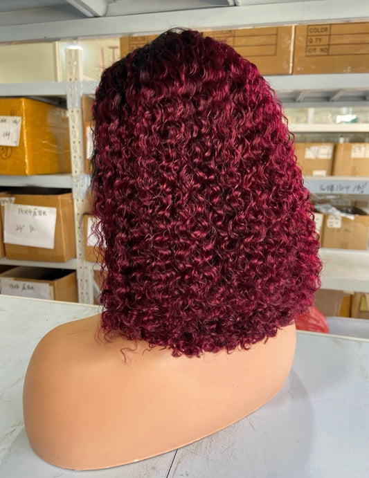 Double drawn 13x4 jerry curly 12inch
