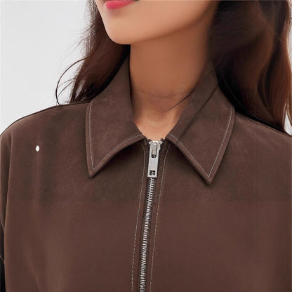 European And American Coat Dark Brown Popular Jacket