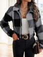 Plaid Pattern Teddy Jacket