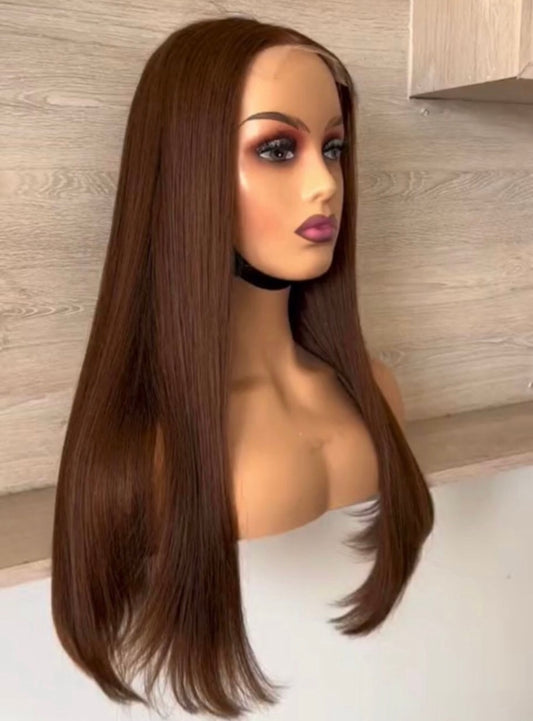 Double drawn 4x4 straight brown 20inch