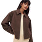 European And American Coat Dark Brown Popular Jacket